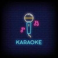 karaoke neonreclames stijl tekst vector