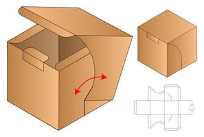 doos verpakking gestanst sjabloonontwerp. 3D-model vector