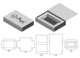 doos verpakking gestanst sjabloonontwerp. 3D-model vector