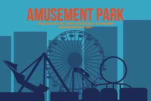 amusement park blauw achtergrond vector