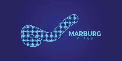 symptomen of voorzorgsmaatregelen. marburg virus het uitbreken pandemisch ontwerp met microscopisch visie achtergrond. vector illustratie. marburg virus banier voor bewustzijn en alarm tegen ziekte verspreiding.