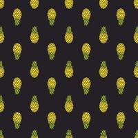 naadloos patroon met omhoog en naar beneden ananas vector