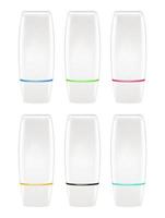 gel, schuim, vloeibare zeep of een cosmetische witte plastic fles vector