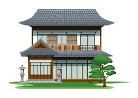 traditioneel twee vloeren Japan huis vector