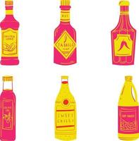 reeks van hand- getrokken tequila flessen. vector illustratie geïsoleerd Aan wit achtergrond.