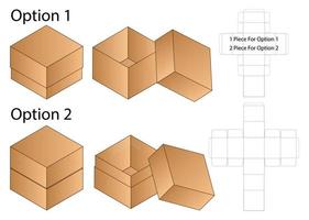 doos verpakking gestanst sjabloonontwerp. 3D-model vector