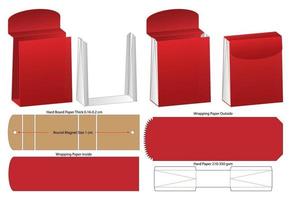 doos verpakking gestanst sjabloonontwerp. 3D-model vector