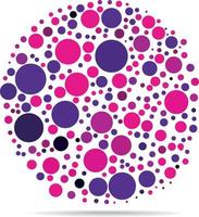 circulaire vorm met roze en Purper dots vector