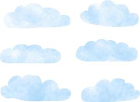 set van aquarel wolken vector