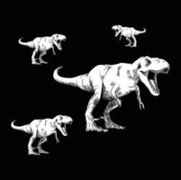 t-rex zwart achtergrond illustratie vector