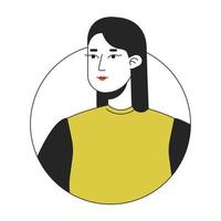 aantrekkelijk vrouw in gewoontjes kleding lineair vlak kleur vector karakter avatar. bewerkbare icoon. voor de helft lichaam persoon Aan wit. dun lijn tekenfilm stijl plek illustratie voor web grafisch ontwerp en animatie