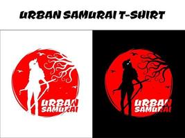 stedelijk vrouw samoerai, silhouet Japan samurai vector voor ontwerp t overhemd concept, silhouet samoerai, Japans t-shirt ontwerp, silhouet voor een Japans thema