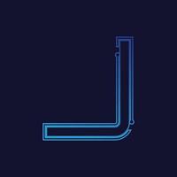 brief j tech logo ontwerp vector