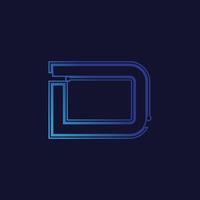 brief d tech logo ontwerp vector