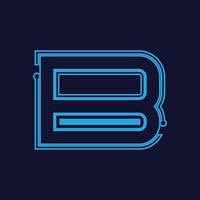 brief b tech logo ontwerp vector