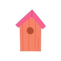 schattig vogelhuisje, lente, tuin, zomer. vectorillustratie in een vlakke stijl, pictogram vector