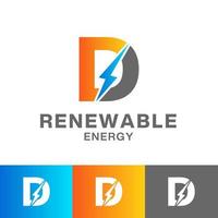 d brief hernieuwbaar energie logo ontwerp vector