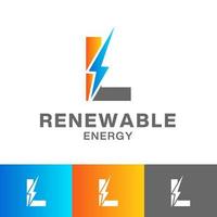 l brief hernieuwbaar energie logo ontwerp vector