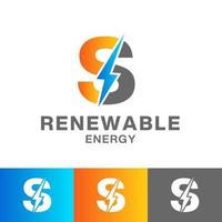 s brief hernieuwbaar energie logo ontwerp vector
