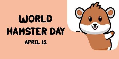 wereld hamster dag april 12 viering. vlak ontwerp. folder ontwerp. vlak illustratie. vector