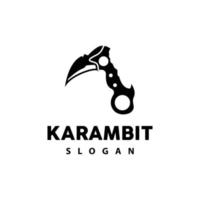 kerambit logo, Indonesië vechten wapen vector, Ninja vechten gereedschap gemakkelijk ontwerp, sjabloon illustratie symbool icoon vector