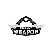 kerambit logo, Indonesië vechten wapen vector, Ninja vechten gereedschap gemakkelijk ontwerp, sjabloon illustratie symbool icoon vector