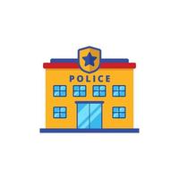 Politie station icoon met vlak stijl Aan geïsoleerd achtergrond vector