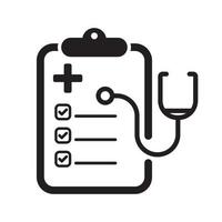 medisch controle icoon met zwart glyph stijl geïsoleerd Aan wit achtergrond vector