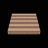 houten pallet vector illustratie Aan zwart achtergrond . geïsoleerd isometrische hout container. isometrische vector houten pallet.