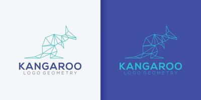 kangoeroe logo ontwerp icoon vector. kangoeroe geometrie logo vector