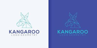 kangoeroe hoofd logo geometrie logo ontwerp vector