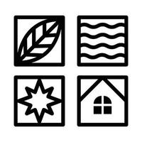 abstract echt landgoed vector icoon ontwerp. blad, Golf, ster en huis in pleinen vlak icoon.