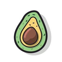 besnoeiing in voor de helft ronde avocado fruit vector