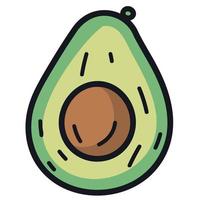 besnoeiing in voor de helft ronde avocado fruit vector