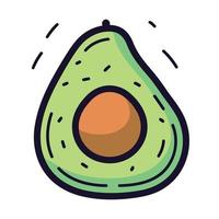 besnoeiing in voor de helft ronde avocado fruit vector