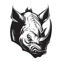 hoofd van neushoorn vector illustratie, neushoorn logo