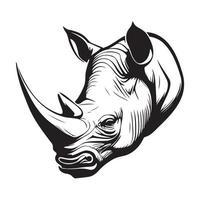 hoofd van neushoorn vector illustratie, neushoorn logo