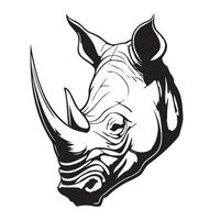 hoofd van neushoorn vector illustratie, neushoorn logo