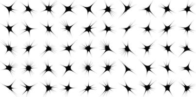 abstract hand- drwan sparkles vorm en brand vlokken vorm reeks 50 vector