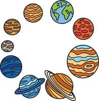 zonne- systeem tekenfilm gekleurde clip art illustratie vector