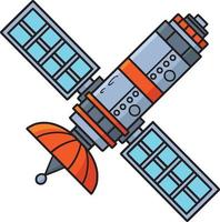 ruimte satelliet tekenfilm gekleurde clip art vector