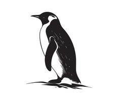 pinguïn gezicht, silhouetten pinguïn gezicht, zwart en wit pinguïn vector