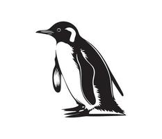 pinguïn gezicht, silhouetten pinguïn gezicht, zwart en wit pinguïn vector