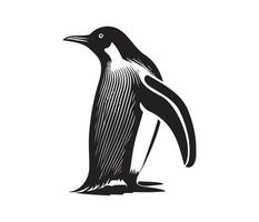 pinguïn gezicht, silhouetten pinguïn gezicht, zwart en wit pinguïn vector