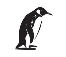 pinguïn gezicht, silhouetten pinguïn gezicht, zwart en wit pinguïn vector