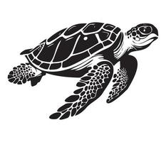 zwemmen zee schildpad icoon zee dier zwart symbool, onderwater- dieren vector