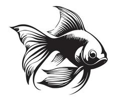 goudvis, gouden vis dier vis illustratie zwart en wit kant visie schets beeld vector