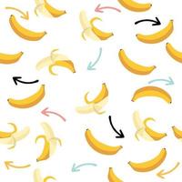 bananen fruit met pijl naadloze patroon achtergrond vector