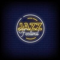 jazzfestival neonreclames stijl tekst vector