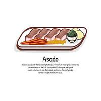 asado gegrild voedsel Latijns Amerikaans keuken vector